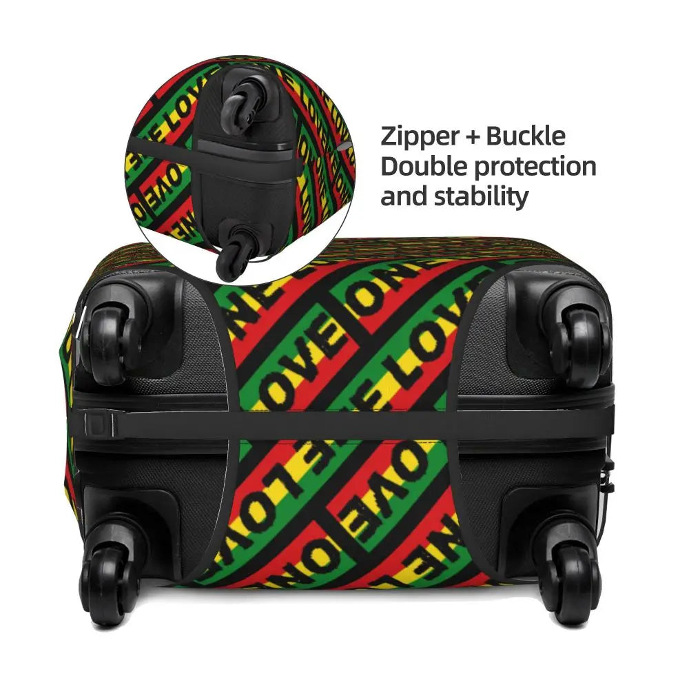 Custom Cute Jamaica Rasta Judah Lion Rastafari Flag Luggage Cover Protector Dust Proof Travel Suitcase Covers