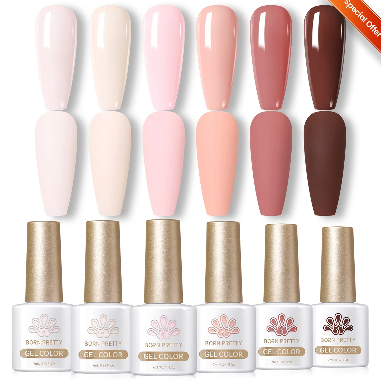 BORN PRETTY 6PCS Pink Ocean Cat Nail Gel Polish Set With Magnet Stick Jelly Holographics Magnetic Nail Kit Salon Art Manicure