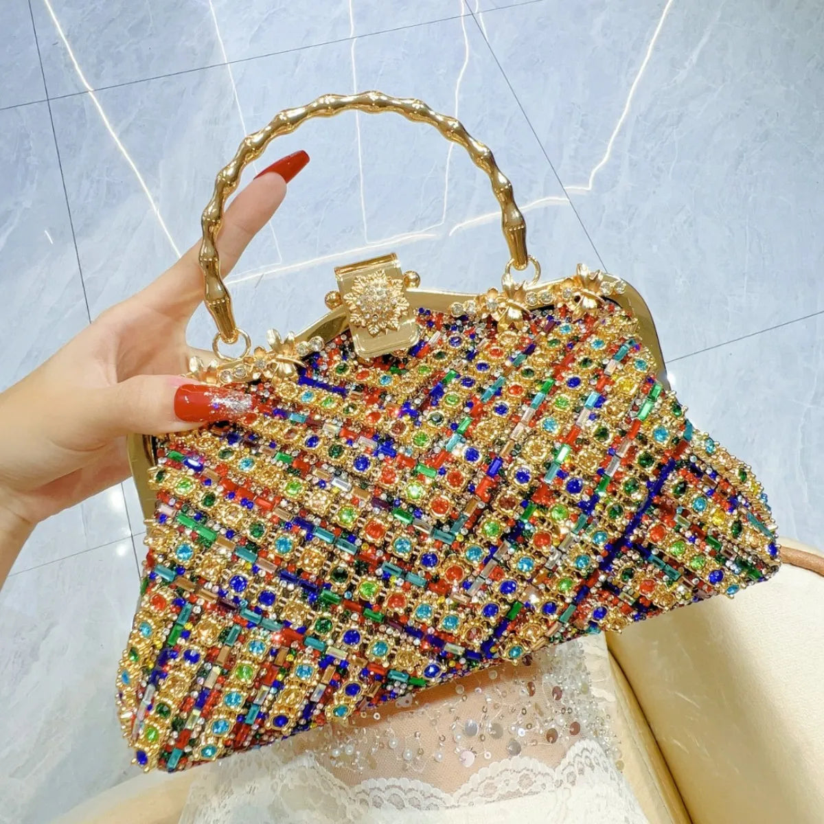 Luxury Crystal Shiny Rhinestones Diamonds Evening Bag Women Glitter Handbag Wedding Party Clutch Purse Shoulder Bag 2025 New