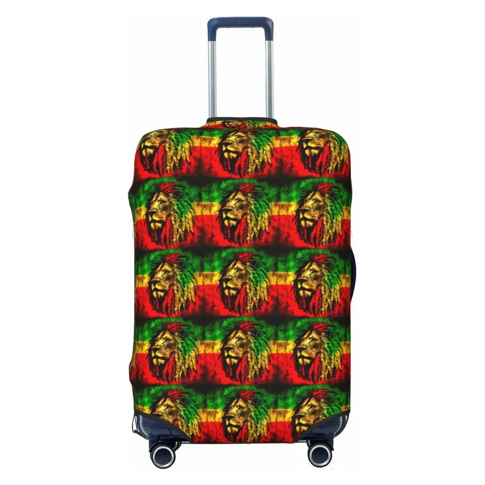 Custom Cute Jamaica Rasta Judah Lion Rastafari Flag Luggage Cover Protector Dust Proof Travel Suitcase Covers