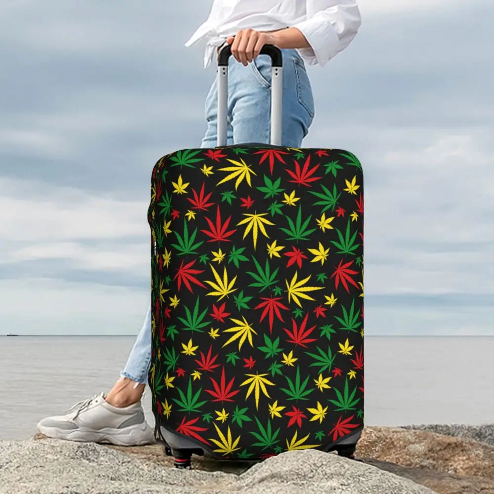 Custom Cute Jamaica Rasta Judah Lion Rastafari Flag Luggage Cover Protector Dust Proof Travel Suitcase Covers
