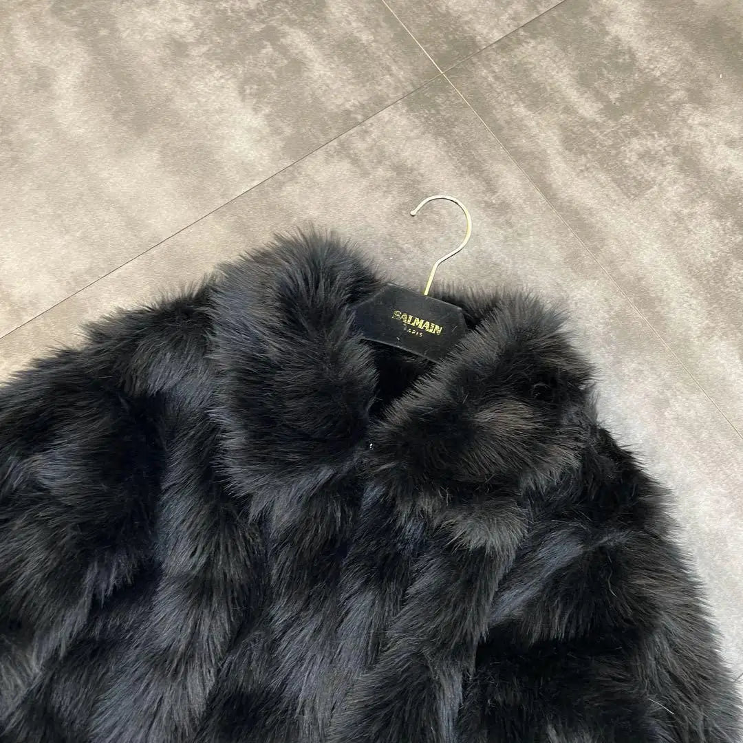 2024 Winter Women Cotton Jacket Lapel Long Sleeve Patch Cross Short Fur Coat Black
