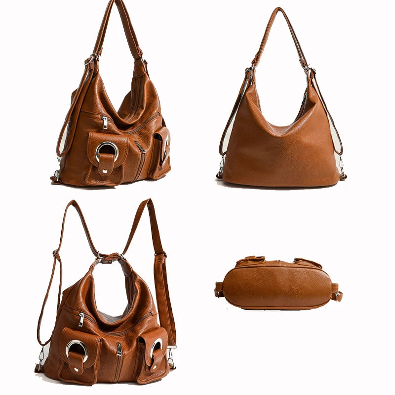 Large Capacity Convertible Women's Shoulder Crossbody Bag Multifunctional Travel Purses and Handbag Backpack Student Backpack