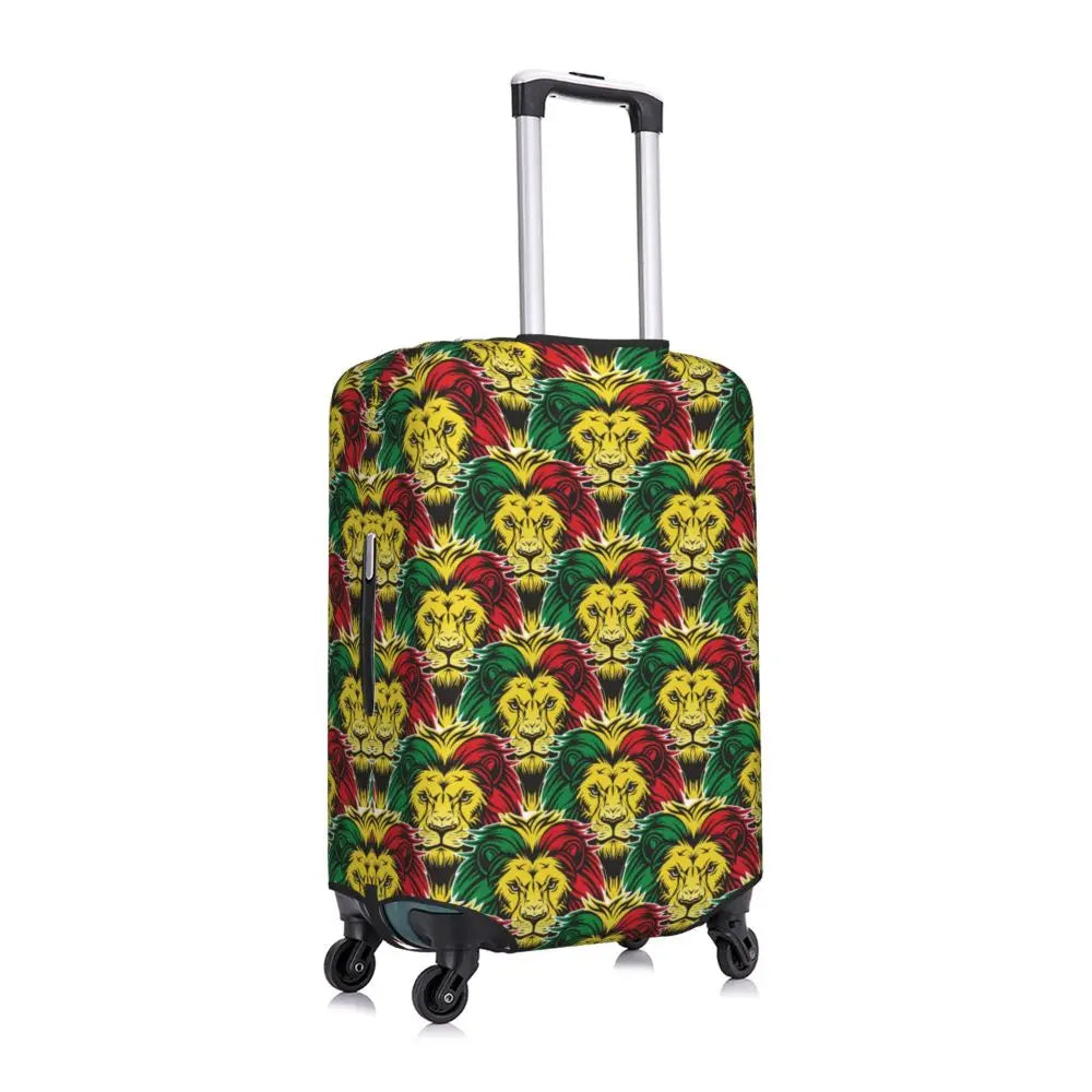 Custom Cute Jamaica Rasta Judah Lion Rastafari Flag Luggage Cover Protector Dust Proof Travel Suitcase Covers