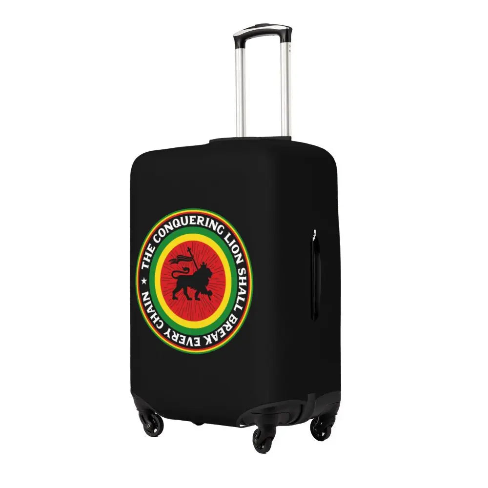Custom Cute Jamaica Rasta Judah Lion Rastafari Flag Luggage Cover Protector Dust Proof Travel Suitcase Covers