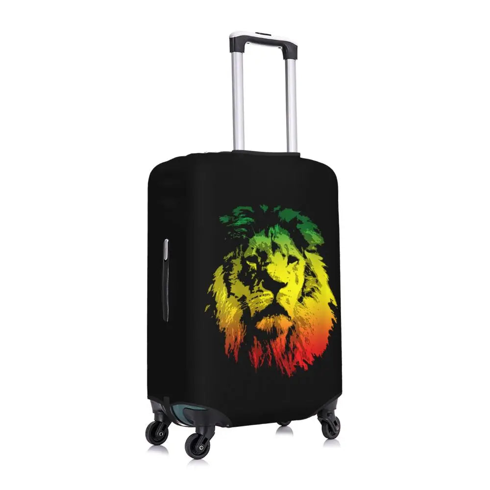 Custom Cute Jamaica Rasta Judah Lion Rastafari Flag Luggage Cover Protector Dust Proof Travel Suitcase Covers