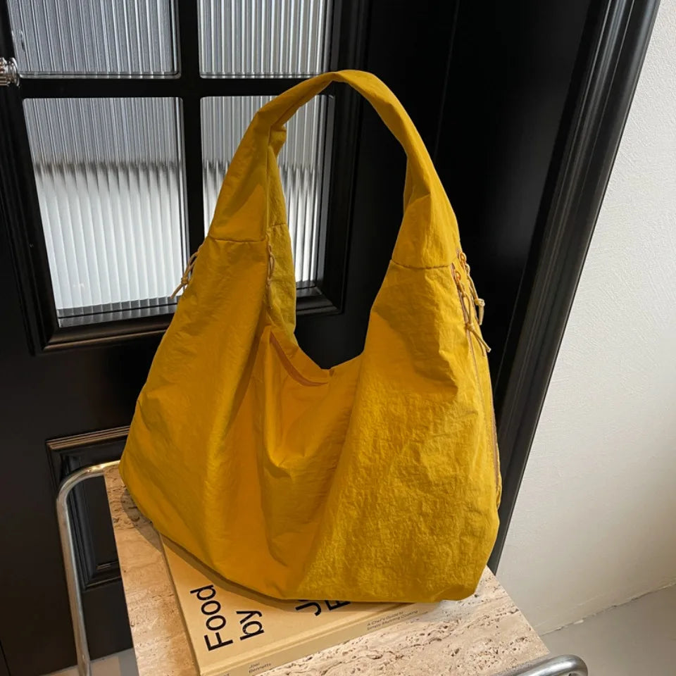 Japanese Fashion Casual Nylon Tote Bag Women 2025 New Style Trend All-match Large Capacity Underarm Bag Commuter Shoulder Bag