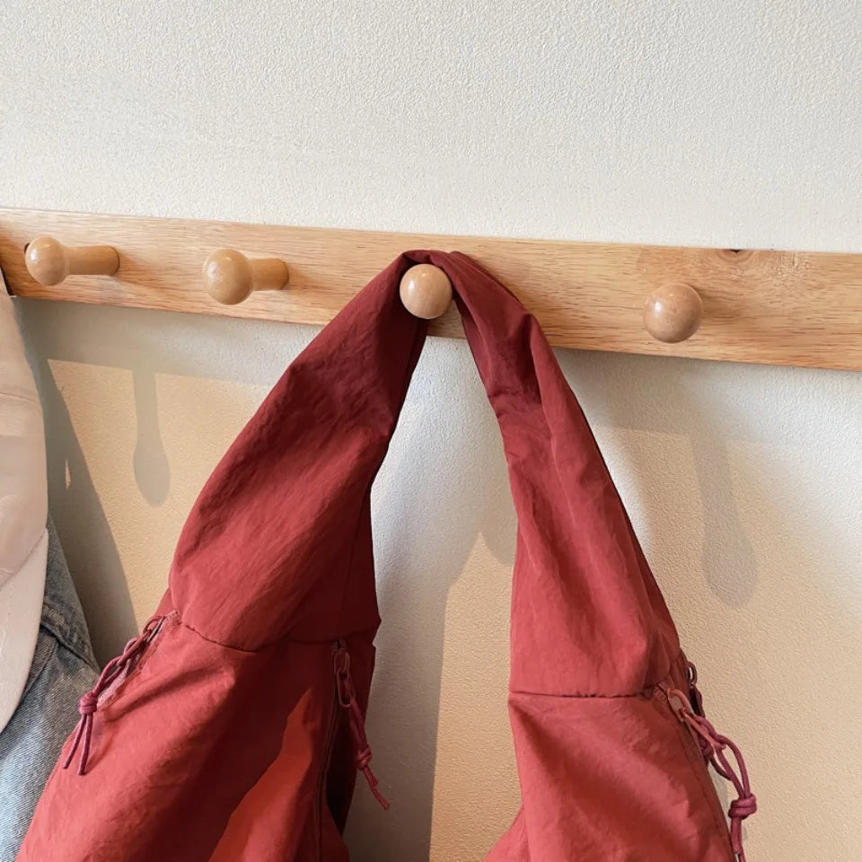 Japanese Fashion Casual Nylon Tote Bag Women 2025 New Style Trend All-match Large Capacity Underarm Bag Commuter Shoulder Bag