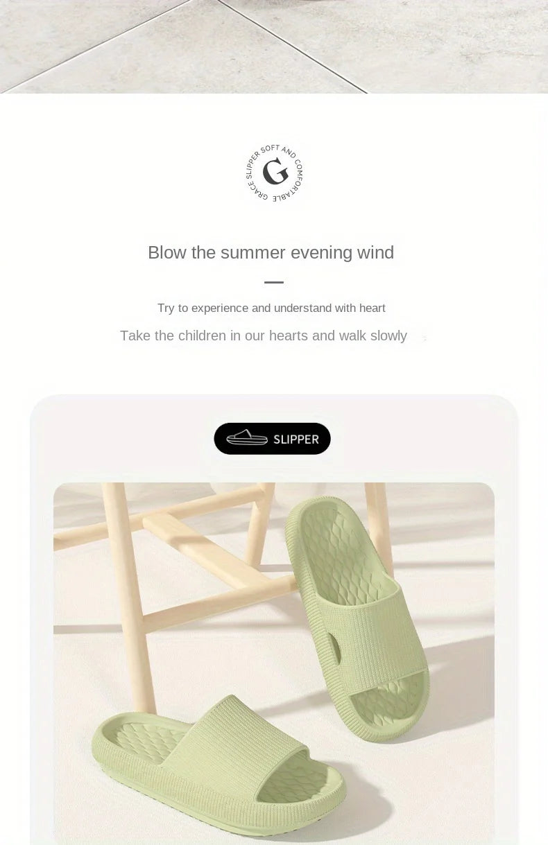 Women Thick Platform Cloud Slippers EVA Soft Sole Pillow Slides Summer Beach Flip Flops Women Non Slip Bathroom Home Slippers