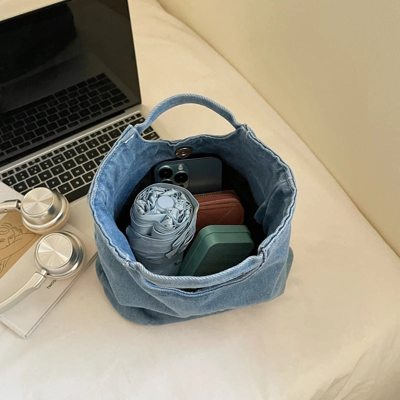 American Retro Japanese Style Tote Bag 2025 New Large Capacity Korean Commuting Portable Bucket Bag Relaxed Feeling Women's Bag