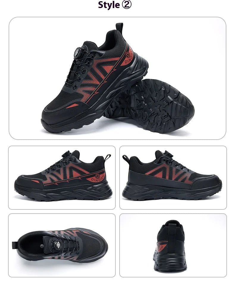 Rotating Button Men Shoes Security Sneakers Steel Toe Shoes Puncture-Proof work Shoes Anti-smash Sport Safety Shoes Protective