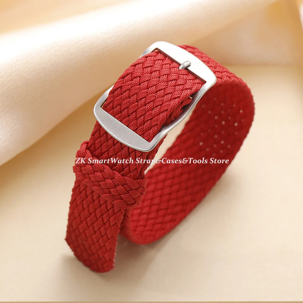 14mm 16mm 18mm 20mm 22mm Perlon Weave Band Nylon Watch Strap Fabric Woven Wristband Woven Women Men Bracelet Watch Accessories