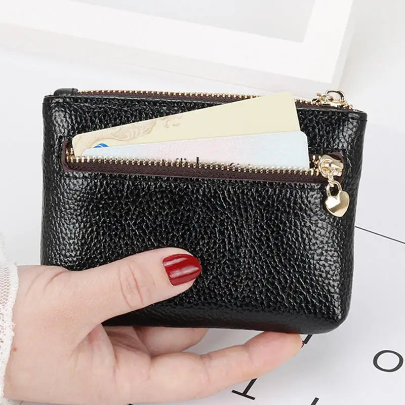 PU Leather Mini Coin Purse Card Holder for Women Zipper Coin Wallet Mini Wallet Ladies Double Zipper Coin Purse Key Wallets