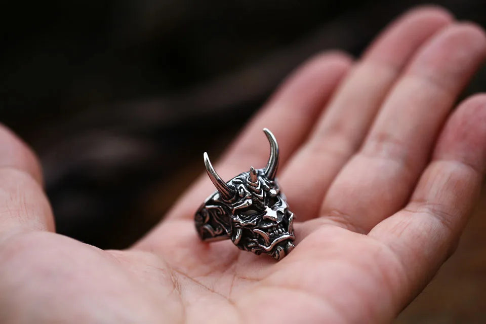 BEIER 2022 New Creative Design Prajna Mask Ring Japanese Gothic Popular Jewelry Gift Locomotive Jewelry