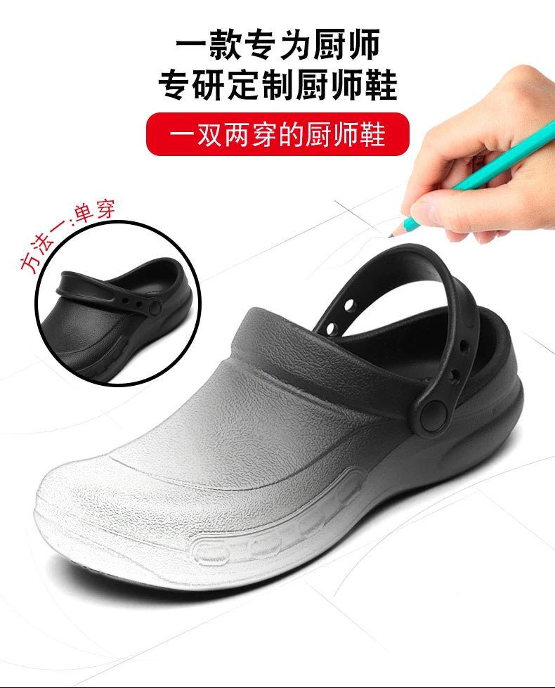 Jumpmore Safety Shoes Non-slip Oil-resistant Men Shoes Wet Places Hospital Working Shoes Kitchen Bathrooms Shoes Size 38-48