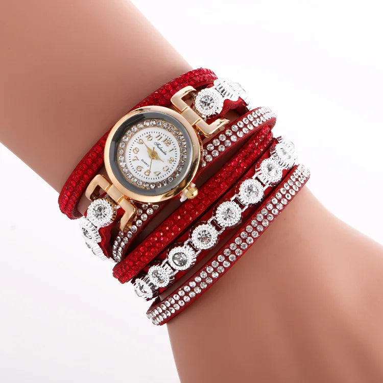 Women Watch Fashion Leather With Diamond Bracelets for Women Clock Ladies Watches Casual Fashion Noble Elegant Relogio Feminino