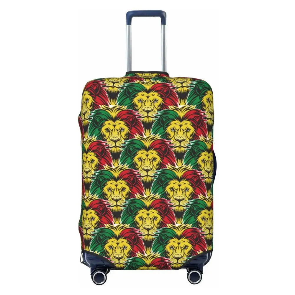 Custom Cute Jamaica Rasta Judah Lion Rastafari Flag Luggage Cover Protector Dust Proof Travel Suitcase Covers