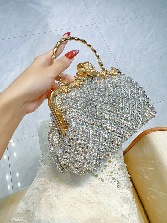 Luxury Crystal Shiny Rhinestones Diamonds Evening Bag Women Glitter Handbag Wedding Party Clutch Purse Shoulder Bag 2025 New