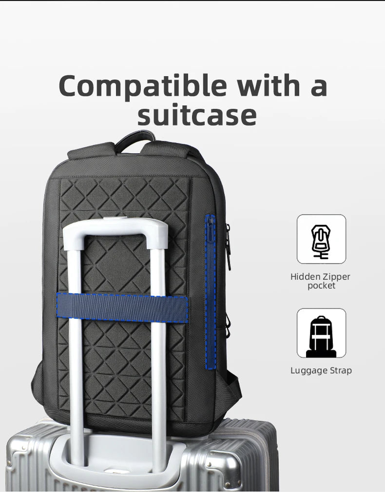 HcanKcan Men's Business Backpack Slim Waterproof 15.6 Inch Laptop Bag Casual College School Backpack Travel Rucksack Work Bags