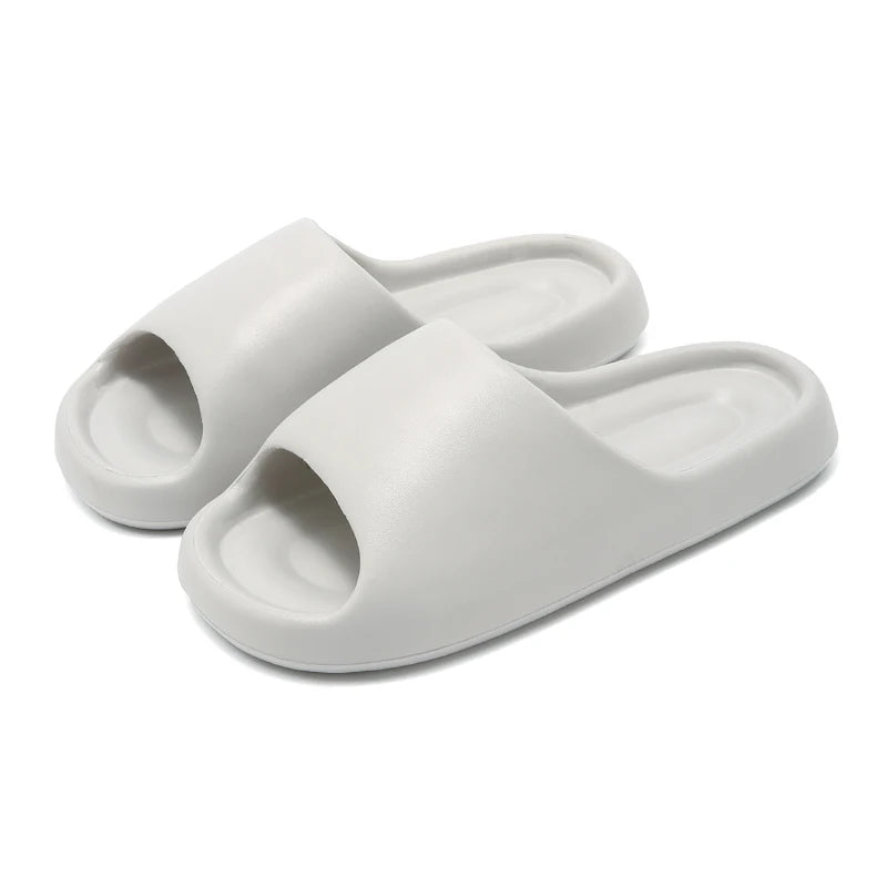 Soft Home Slippers Couple Summer Indoor Skid Proof Bathroom Slippers Sandals Hotel Solid Color Men Women Flip Flops Flat Shoes