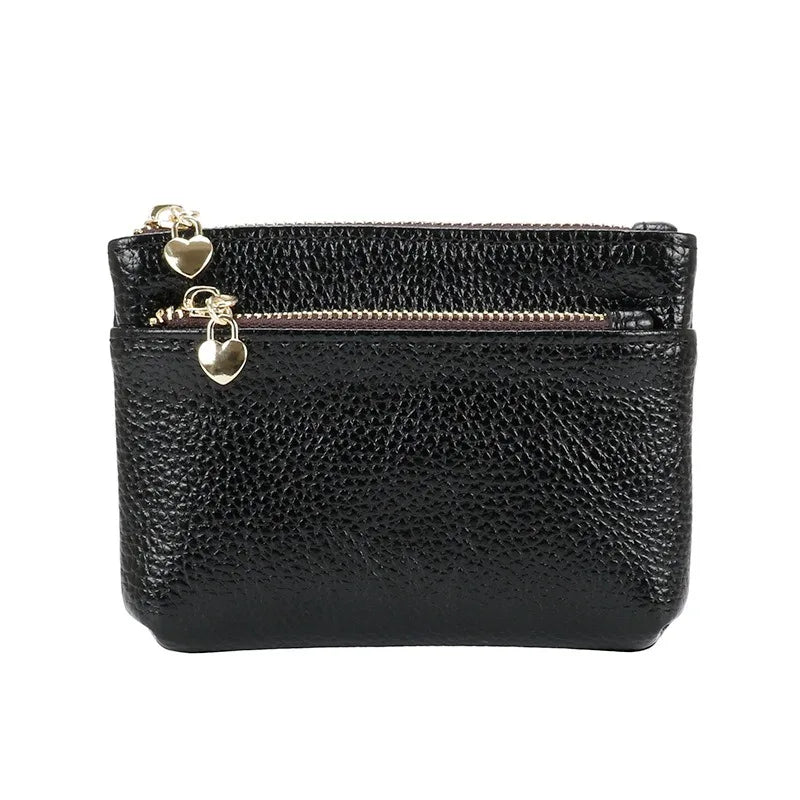 PU Leather Mini Coin Purse Card Holder for Women Zipper Coin Wallet Mini Wallet Ladies Double Zipper Coin Purse Key Wallets
