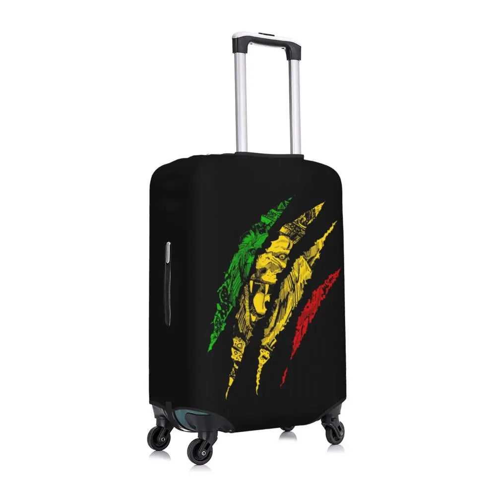 Custom Cute Jamaica Rasta Judah Lion Rastafari Flag Luggage Cover Protector Dust Proof Travel Suitcase Covers