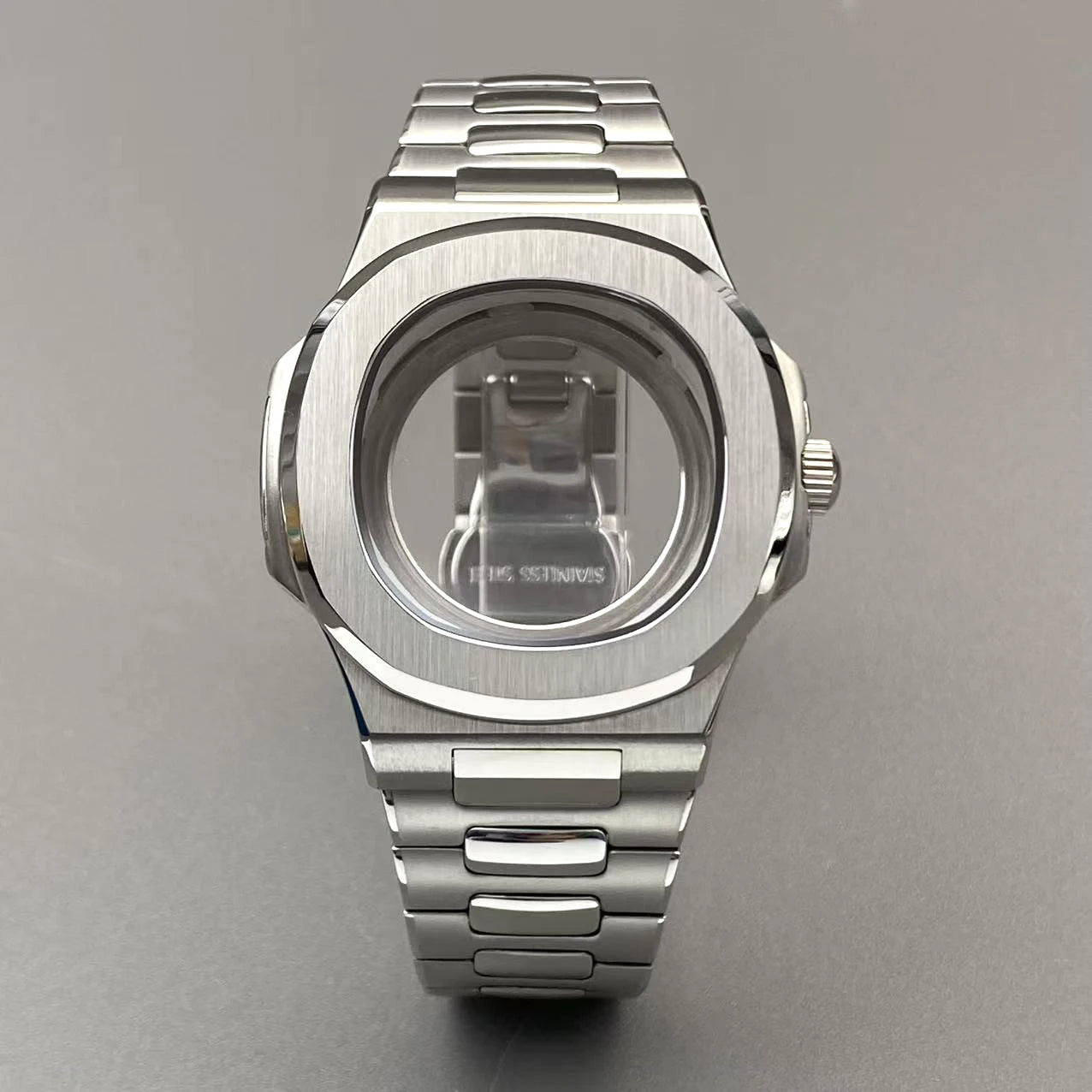 43mm Silver Stainless Steel for Nautilus Case NH35 NH36 NH38 4R Movements 30.5mm Dial Men Watch Repair Replacement Case NH35
