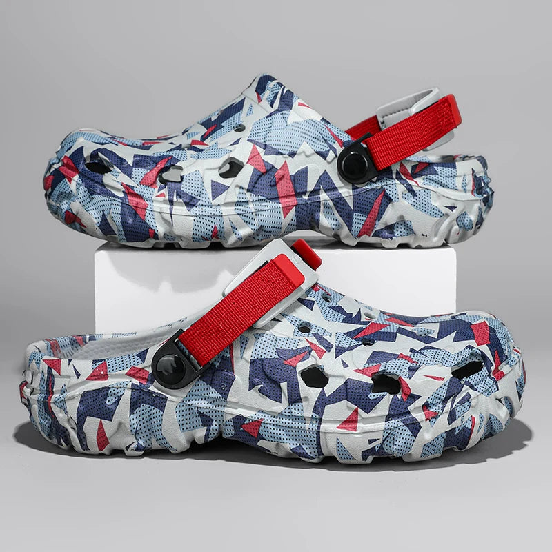 Summer Outdoor Beach Sandals Men Clogs Shoes Men Slippers Camouflage Platform Aqua Shoes Soft EVA Indoor Home Slides Flip Flops