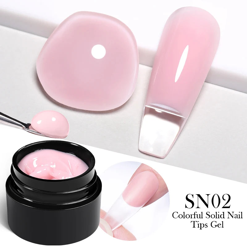 BORN PRETTY 5ml Solid Nail Tips Gel Nail Polish False Fake Nail Tips Transparent Clear Nail Patch Gel Modelling Easy Stick