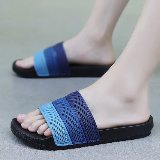 Summer Men Slippers Gradient Design Sandals Outdoor Clogs Soft Beach Slippers Comfortable Casual Indoor Home Shoe For Male 38-47