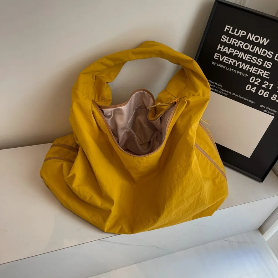 Japanese Fashion Casual Nylon Tote Bag Women 2025 New Style Trend All-match Large Capacity Underarm Bag Commuter Shoulder Bag