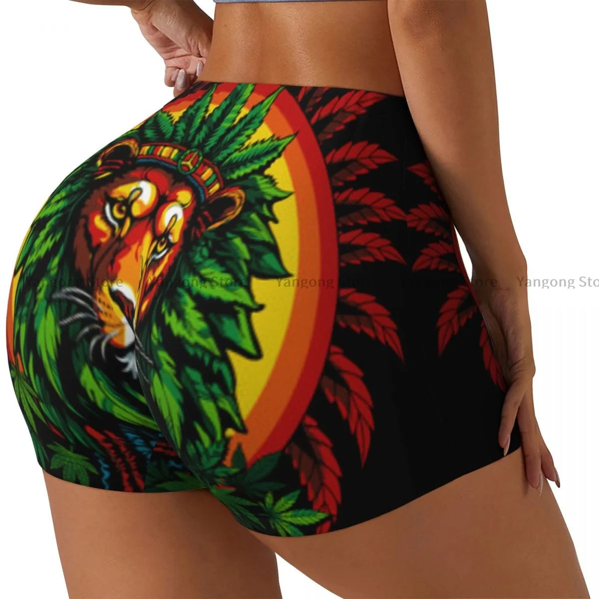 25/26 Women Yoga Shorts Jamaica Chevron Pattern Workout Shorts Fitness Quick-dry Ladies Yoga Gym Running Short Pants Sportswear