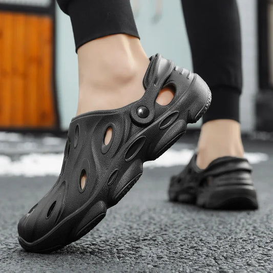 Summer Men Sandals Light EVA Men's Casual Shoes Hole Shoes Clogs Lovers Home Garden Outdoor Male Beach Flat Slippers Big Size 49