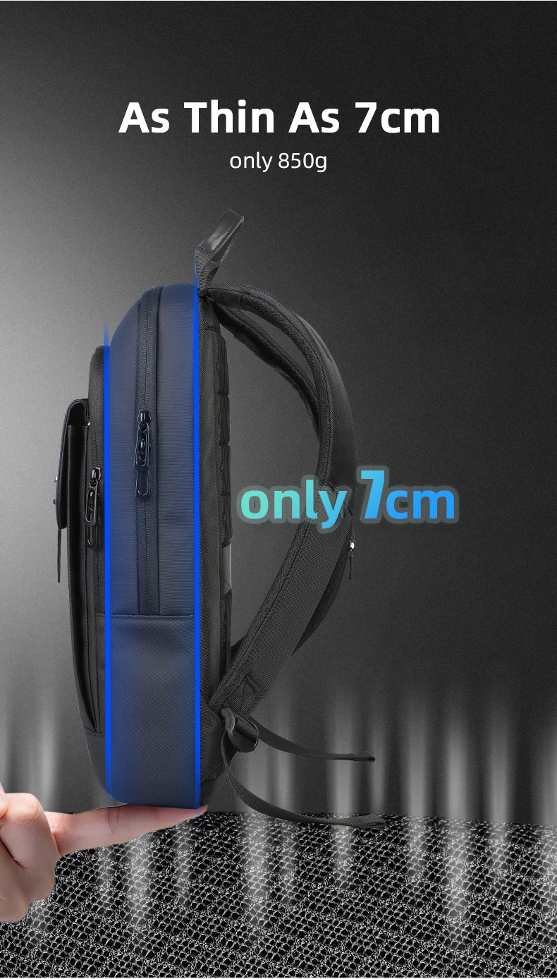 HcanKcan Men's Business Backpack Slim Waterproof 15.6 Inch Laptop Bag Casual College School Backpack Travel Rucksack Work Bags