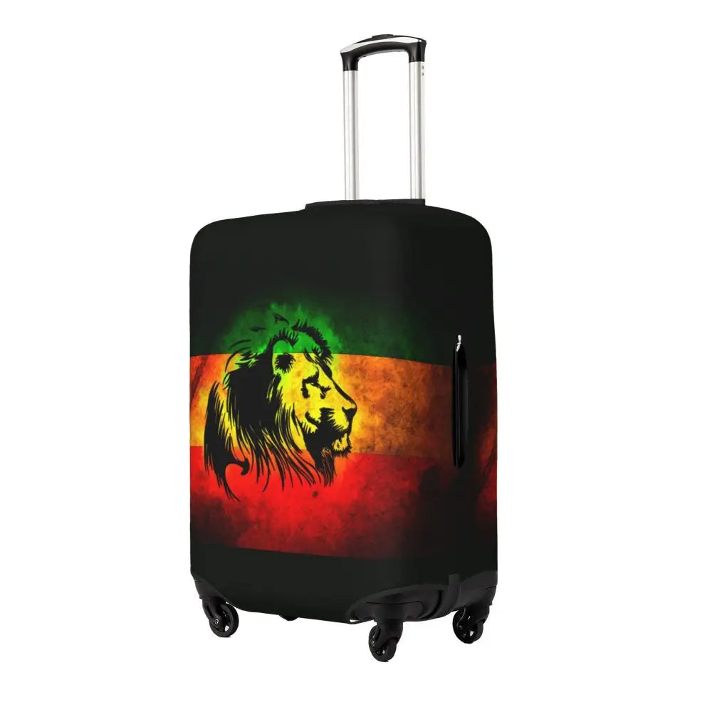 Custom Cute Jamaica Rasta Judah Lion Rastafari Flag Luggage Cover Protector Dust Proof Travel Suitcase Covers