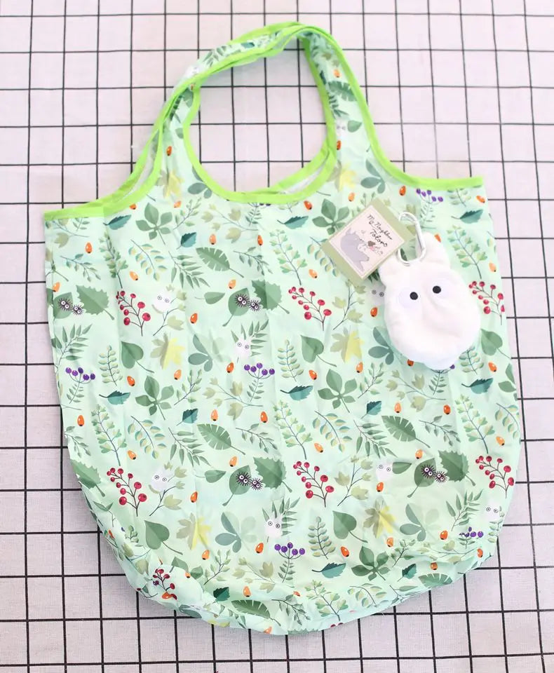 Anime Cartoon Foldable Shopping Bags Thick Nylon Large Tote Reusable Polyester Portable Shoulder Women's Handbags Folding Pouch