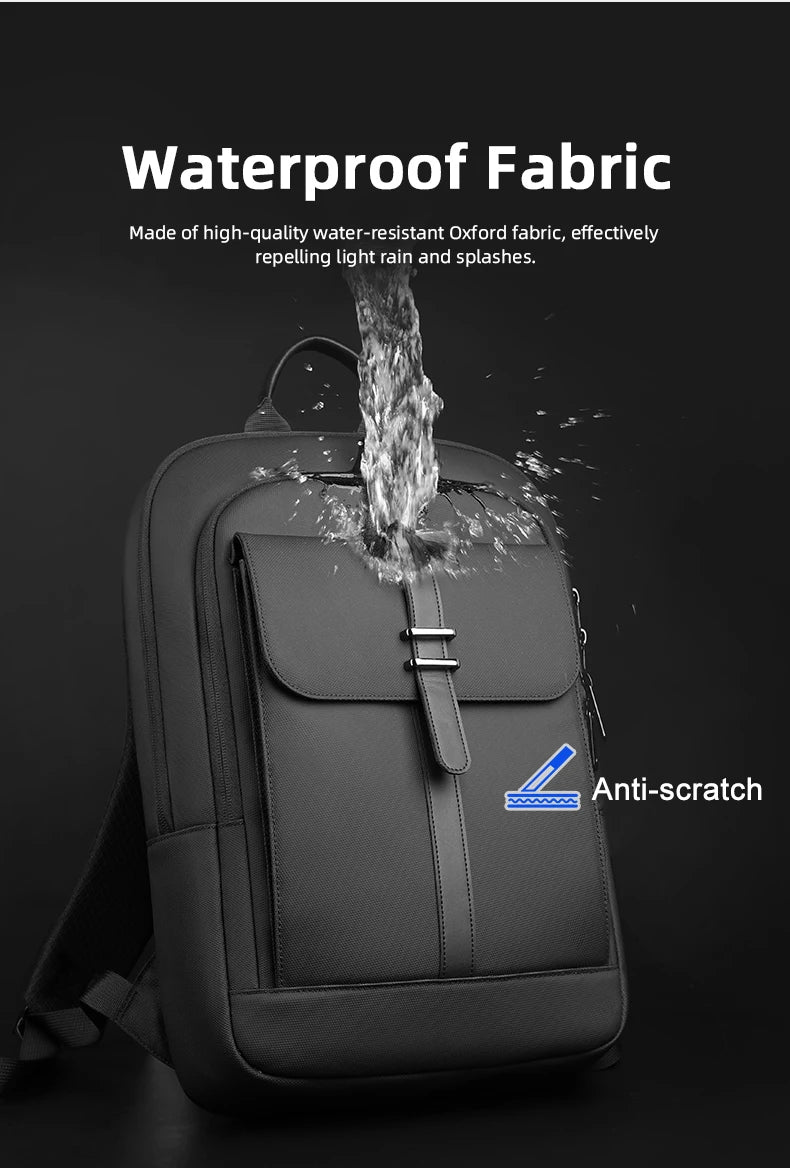 HcanKcan Men's Business Backpack Slim Waterproof 15.6 Inch Laptop Bag Casual College School Backpack Travel Rucksack Work Bags