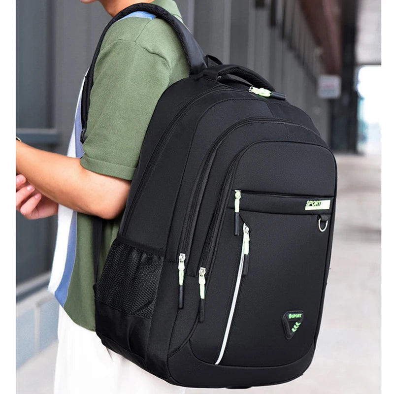 Neutral style backpack for men and women, simple and elegant, large capacity, double shoulder, suitable for travel.