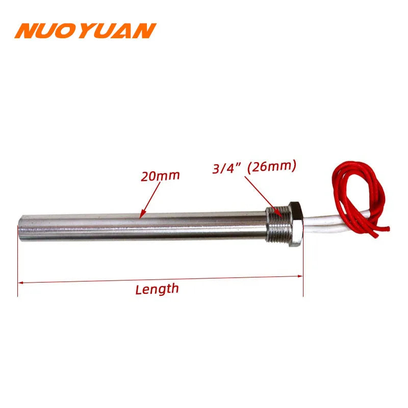 12v Cartridge Heater 3/4" Thread Immersion DC Stainless Steel Water Heater element 200w/300w