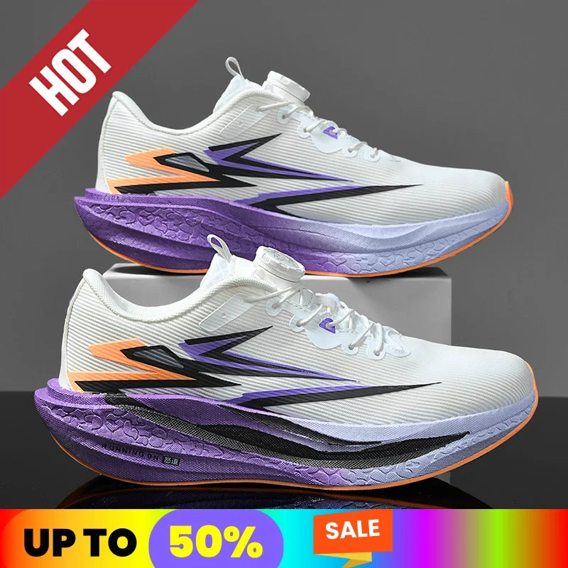 Running Sneakers Men Lightweight Breathable Wear-Resistant Carbon Plate Shoes Comfort Marathon Athletic Sports Shoes for Man
