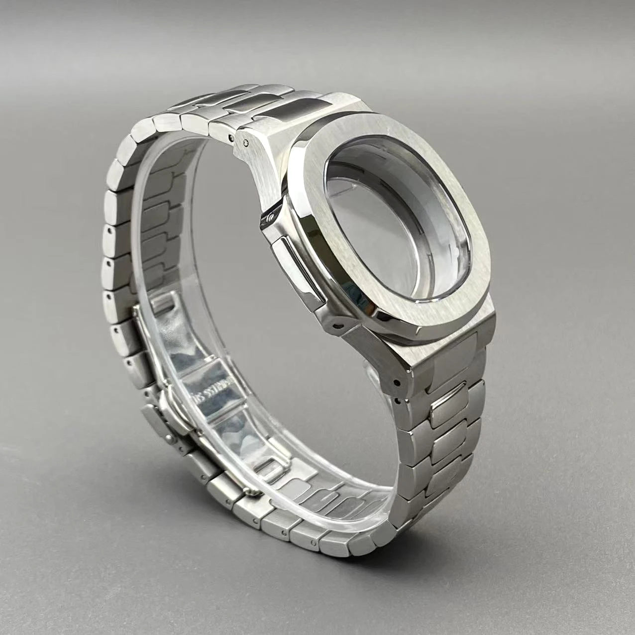 43mm Silver Stainless Steel for Nautilus Case NH35 NH36 NH38 4R Movements 30.5mm Dial Men Watch Repair Replacement Case NH35