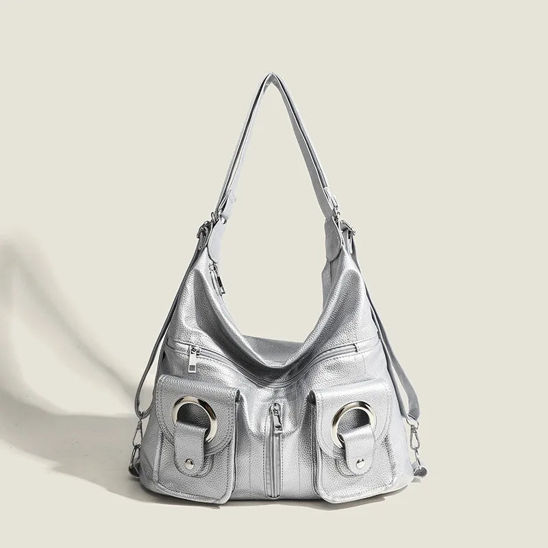 Large Capacity Convertible Women's Shoulder Crossbody Bag Multifunctional Travel Purses and Handbag Backpack Student Backpack