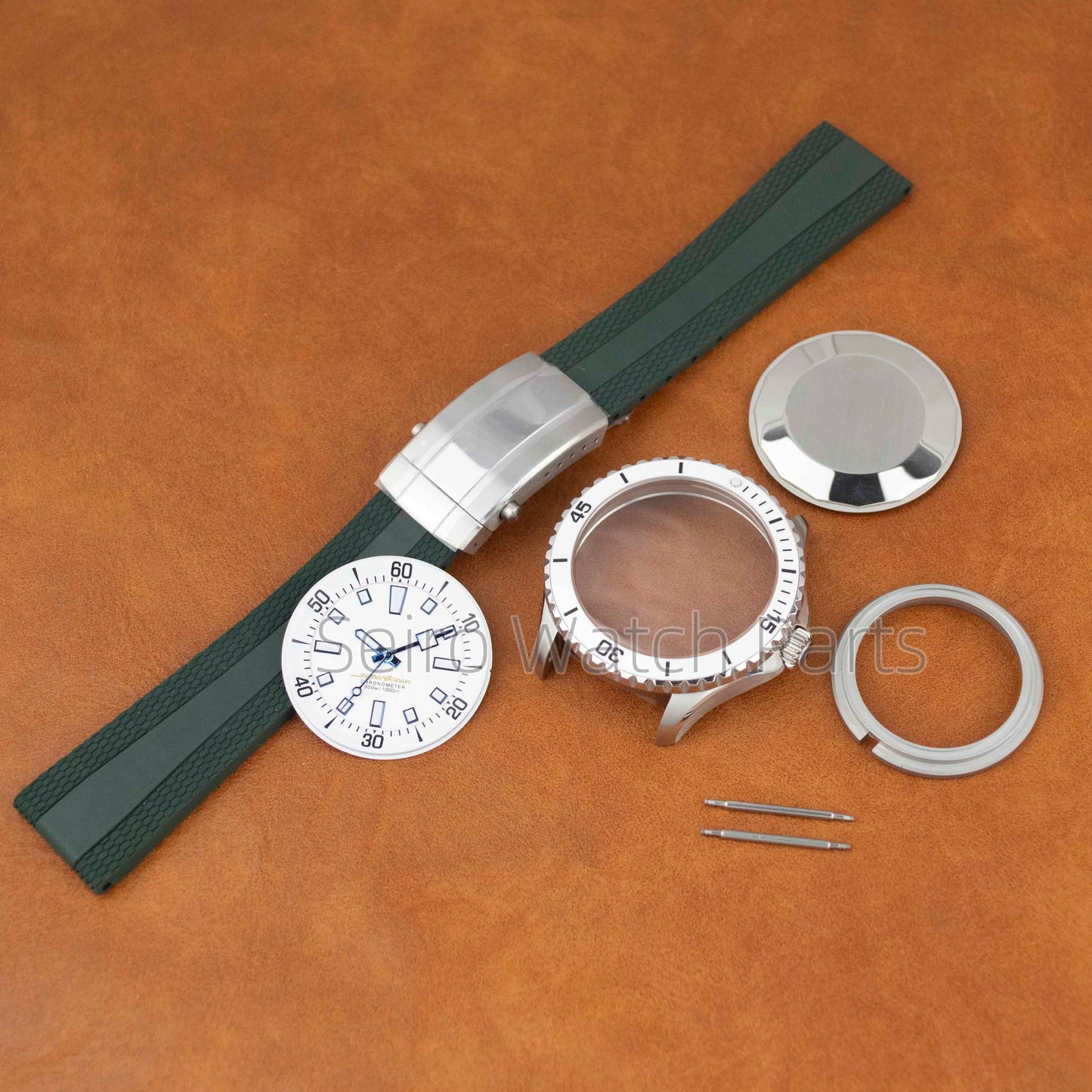 for SUPEROCEAN NH35 Case Rubber Strap Dial Hands 200m Dive Watch Men Stainless Steel Sapphire Crystal fit for NH35 NH36 Movement