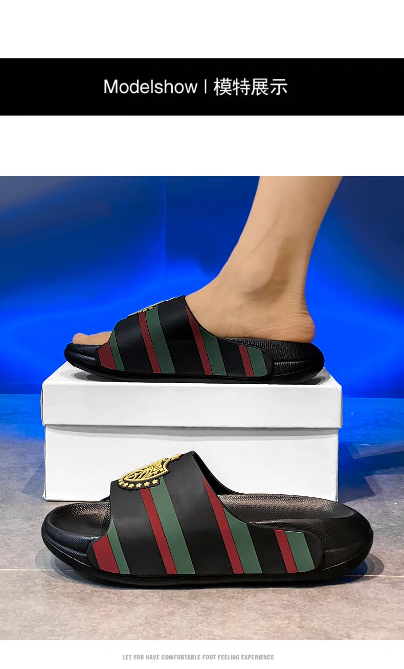 Fashion Designer Slippers For Men Women Summer Casual Men's Slides Outdoor Beach Slippers Lightweight Women's Platform Sandals