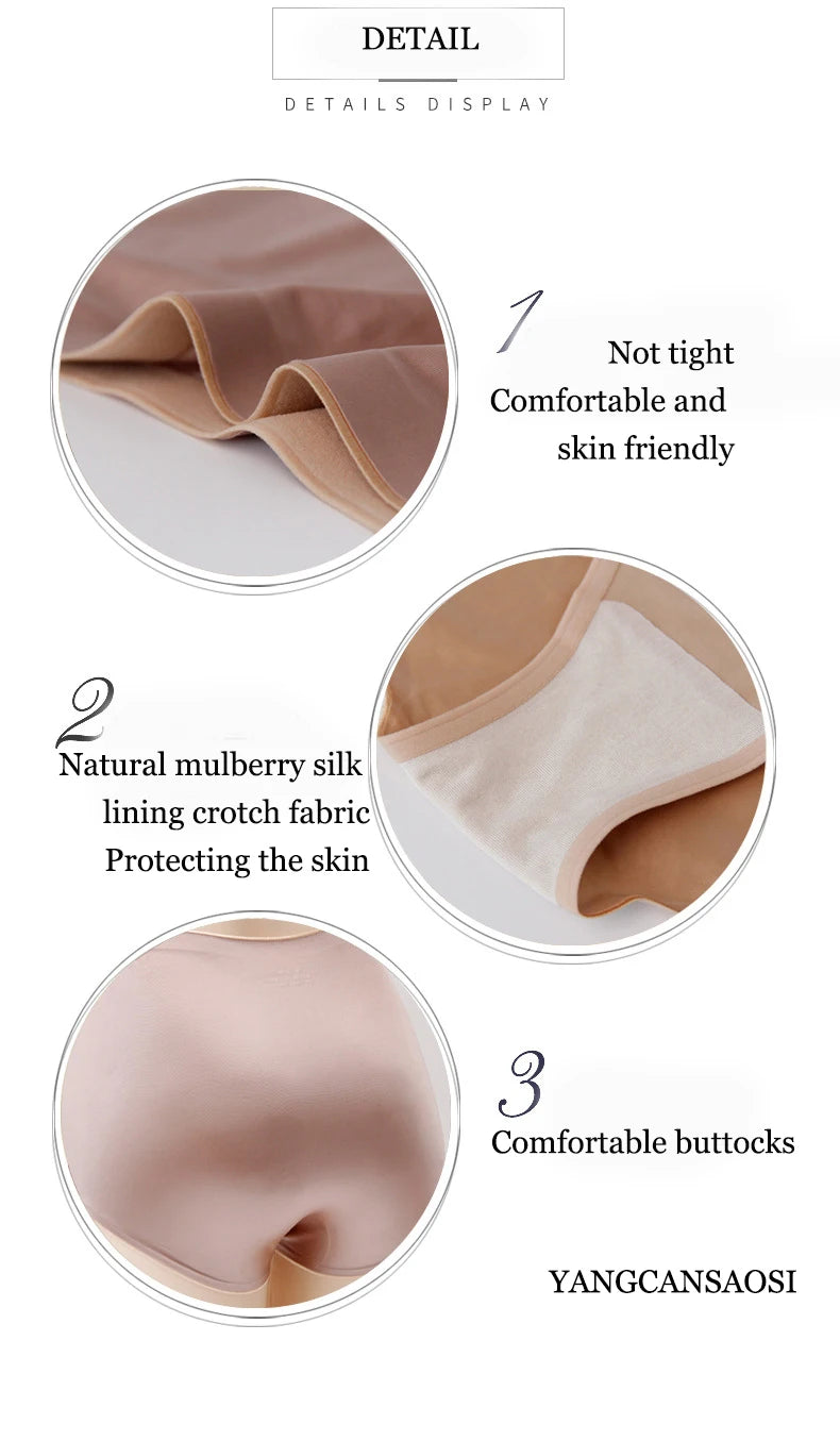 Women's Sexy Traceless Natural Silk Thin Breathable Skincare High Waist Traceless Triangle Pants