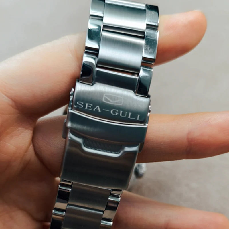 Seagull Men's Automatic Mechanical Watch Ocean Series 200m Waterproof Diving Wristwatch Luxury Red Watch Luminous Sapphire 1523