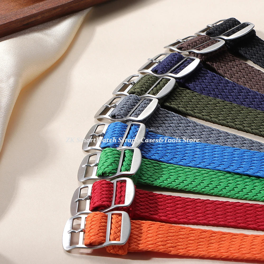 14mm 16mm 18mm 20mm 22mm Perlon Weave Band Nylon Watch Strap Fabric Woven Wristband Woven Women Men Bracelet Watch Accessories