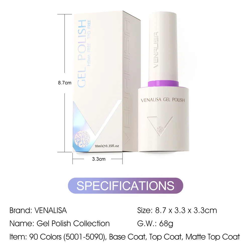 10ml Venalisa Nail Gel Polish Hema TPO Free Vegan Crystal Nude Pink Glitter Semi Permanent Soak Off UV LED Ultra Diamond Varnish