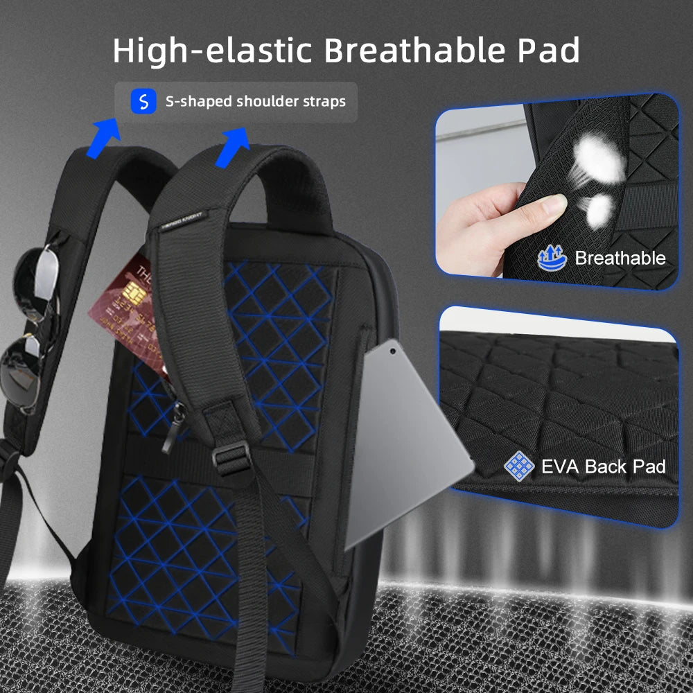 HcanKcan Men's Business Backpack Slim Waterproof 15.6 Inch Laptop Bag Casual College School Backpack Travel Rucksack Work Bags