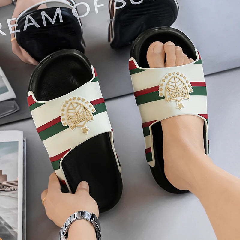 Fashion Designer Slippers For Men Women Summer Casual Men's Slides Outdoor Beach Slippers Lightweight Women's Platform Sandals